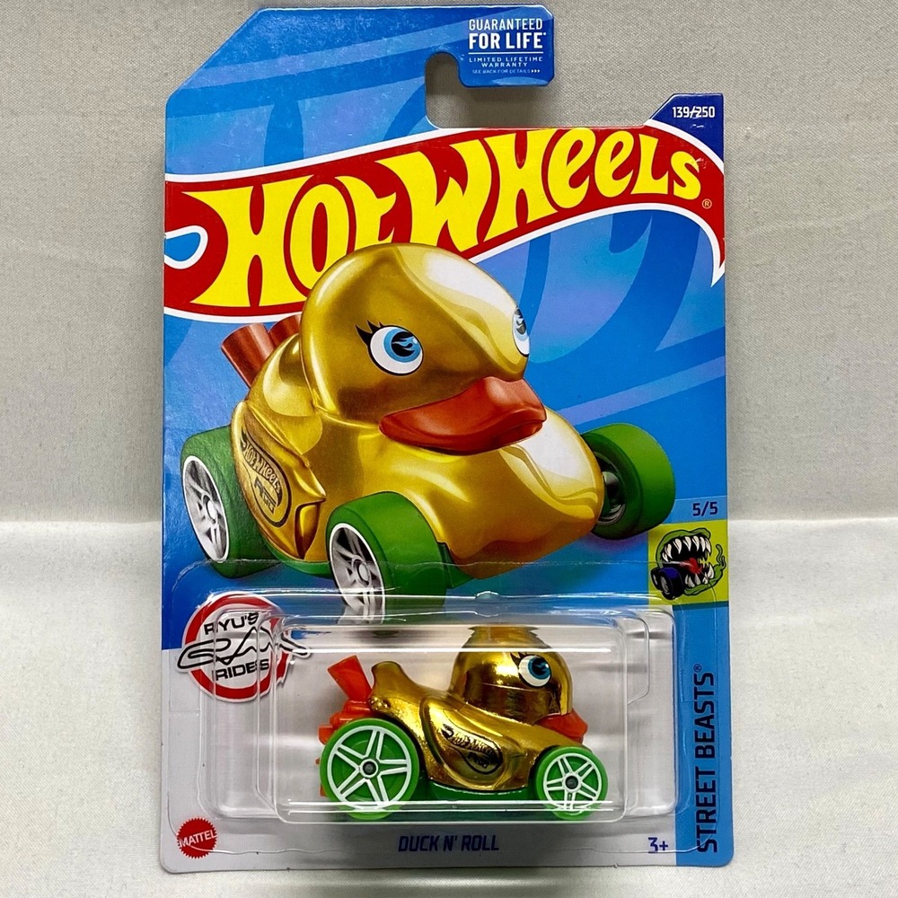 Hot Wheels Duck N' Roll Treasure Hunt 139/250 HW Street Beasts 5/5 Gold NIP 2021